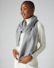 Load image into Gallery viewer, Large Woven Cashmere Scarf Flannel Grey
