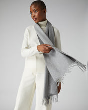 Load image into Gallery viewer, Large Woven Cashmere Scarf Flannel Grey
