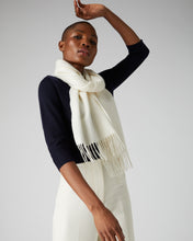 Load image into Gallery viewer, Large Woven Cashmere Scarf New Ivory White
