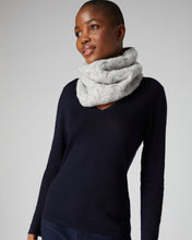 Load image into Gallery viewer, N.Peal Unisex Cable Cashmere Snood Fumo Grey
