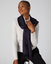 Load image into Gallery viewer, N.Peal Unisex Woven Cashmere Scarf Dark Aubergine Purple
