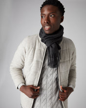 Load image into Gallery viewer, Woven Cashmere Scarf Dark Charcoal Grey
