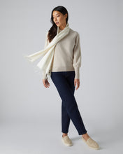 Load image into Gallery viewer, Woven Cashmere Scarf New Ivory White

