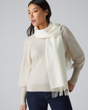 Load image into Gallery viewer, Woven Cashmere Scarf New Ivory White

