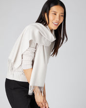Load image into Gallery viewer, Unisex Woven Cashmere Scarf Snow Grey
