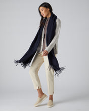 Load image into Gallery viewer, Woven Cashmere Shawl Navy Blue
