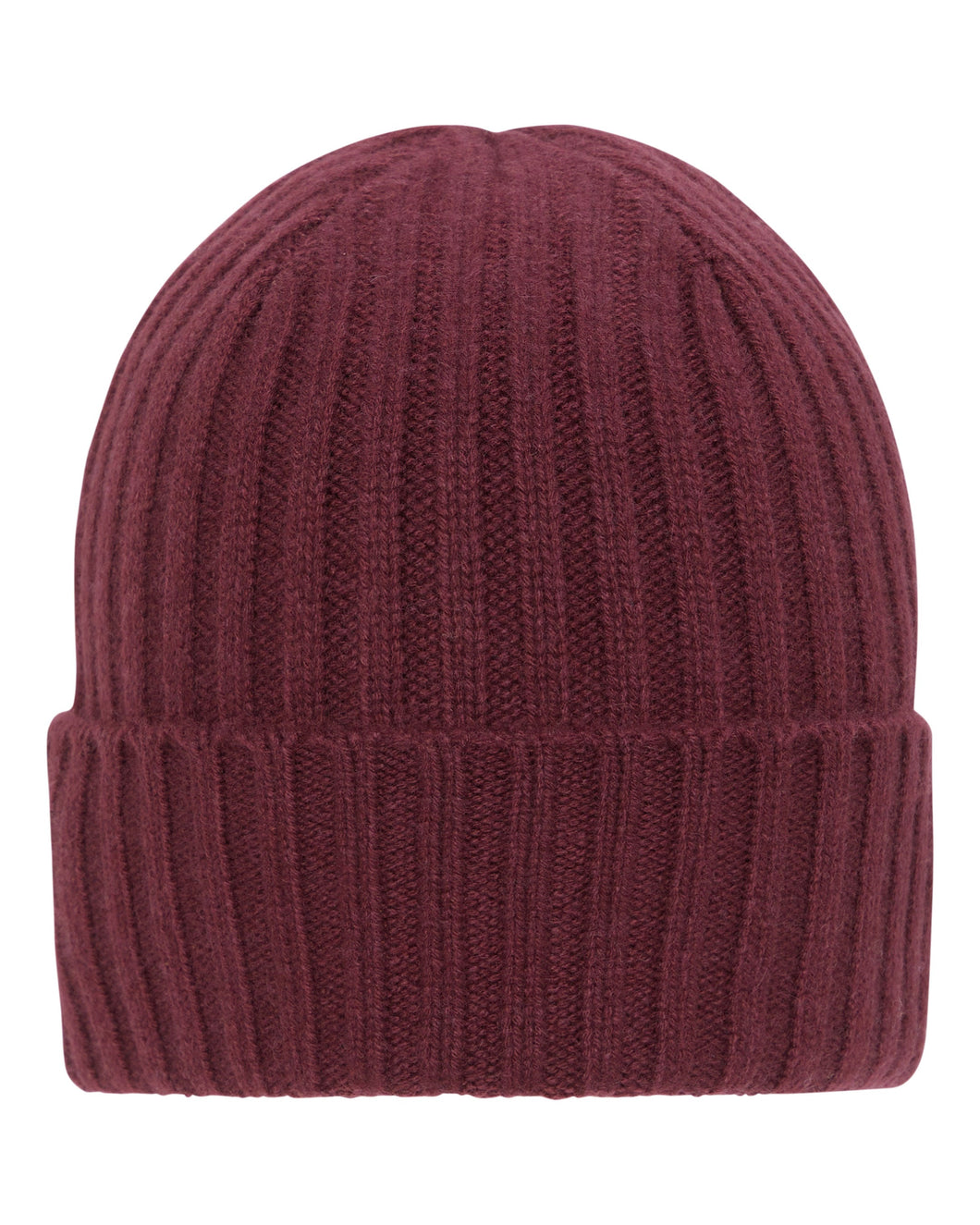 N.Peal Unisex Chunky Ribbed Cashmere Hat Mulled Wine Red