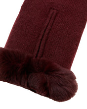 Load image into Gallery viewer, N.Peal Women&#39;s Fur And Cashmere Gloves Mulled Wine Red
