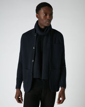 Load image into Gallery viewer, Ribbed Cashmere Scarf Navy Blue
