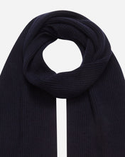 Load image into Gallery viewer, Ribbed Cashmere Scarf Navy Blue
