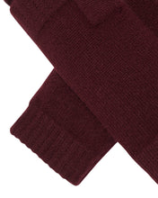 Load image into Gallery viewer, N.Peal Unisex Fur Lined Fingerless Cashmere Gloves Mulled Wine Red
