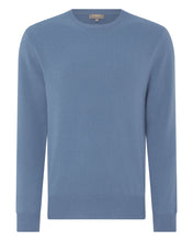 Load image into Gallery viewer, N.Peal Men&#39;s The Oxford Round Neck Cashmere Jumper Alpine Blue
