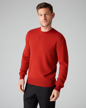 Load image into Gallery viewer, N.Peal Men&#39;s The Oxford Round Neck Cashmere Jumper Dark Orange
