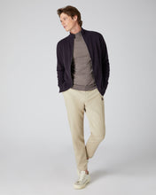 Load image into Gallery viewer, N.Peal Men&#39;s The Knightsbridge Zip Cashmere Jumper Dark Aubergine Purple
