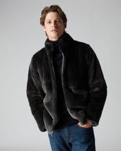 Load image into Gallery viewer, N.Peal Fur Lined Cable Cardigan Elephant Grey Dark Grey
