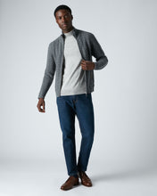Load image into Gallery viewer, N.Peal Men&#39;s The Richmond Cable Cashmere Cardigan Elephant Grey
