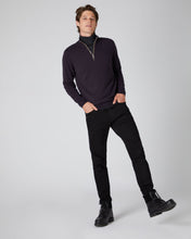 Load image into Gallery viewer, N.Peal Men&#39;s The Carnaby Half Zip Cashmere Jumper Dark Aubergine Purple
