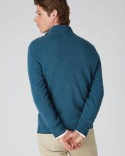 Load image into Gallery viewer, N.Peal Men&#39;s The Carnaby Half Zip Cashmere Jumper Lake Blue
