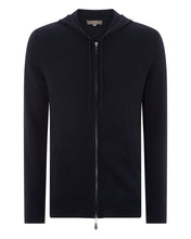 Load image into Gallery viewer, N.Peal Men&#39;s Hooded Zipped Cashmere Top Navy Blue
