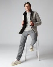 Load image into Gallery viewer, N.Peal Men&#39;s Fur Lined Quilted Jacket Fumo Grey
