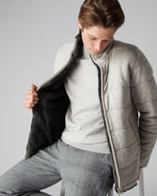 Load image into Gallery viewer, N.Peal Men&#39;s Fur Lined Quilted Jacket Fumo Grey
