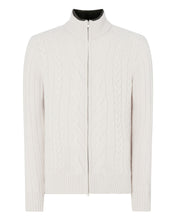 Load image into Gallery viewer, N.Peal Cable Zip Through Jacket Snow Grey Dark Grey

