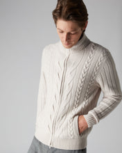 Load image into Gallery viewer, N.Peal Cable Zip Through Jacket Snow Grey Dark Grey
