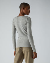 Load image into Gallery viewer, N.Peal Superfine V Neck Cashmere Sweater Fumo Grey
