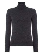 Load image into Gallery viewer, N.Peal Women&#39;s Superfine Roll Neck Cashmere Jumper Dark Charcoal Grey
