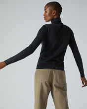 Load image into Gallery viewer, N.Peal Women&#39;s Superfine Roll Neck Cashmere Jumper Dark Charcoal Grey
