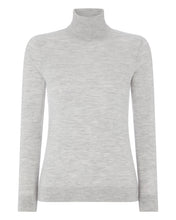 Load image into Gallery viewer, N.Peal Women&#39;s Superfine Roll Neck Cashmere Jumper Fumo Grey

