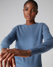 Load image into Gallery viewer, N.Peal Women&#39;s Round Neck Cashmere Jumper Alpine Blue
