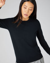 Load image into Gallery viewer, Round Neck Cashmere Sweater Black
