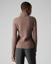 Load image into Gallery viewer, N.Peal Women&#39;s Cable Roll Neck Cashmere Jumper Hazel Brown
