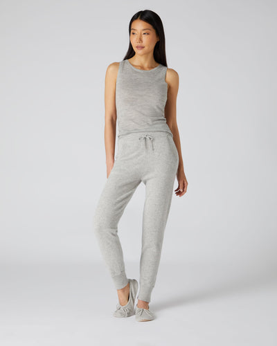 N.Peal Women's Plain Cashmere Lounge Trousers Fumo Grey
