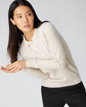 Load image into Gallery viewer, N.Peal V Neck Cashmere Sweater Ecru White
