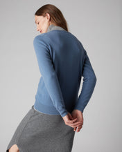 Load image into Gallery viewer, N.Peal Women&#39;s Round Neck Cashmere Cardigan Alpine Blue
