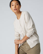 Load image into Gallery viewer, N.Peal Round Neck Cashmere Cardigan Ecru White
