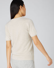Load image into Gallery viewer, N.Peal Women&#39;s Round Neck Cashmere T Shirt Ecru White

