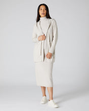 Load image into Gallery viewer, N.Peal Women&#39;s Metal Trim Hooded Cashmere Cardigan Snow Grey
