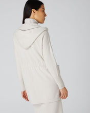 Load image into Gallery viewer, N.Peal Women&#39;s Metal Trim Hooded Cashmere Cardigan Snow Grey

