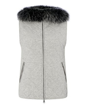 Load image into Gallery viewer, N.Peal Women&#39;s Hooded Reversible Gilet Fumo Grey
