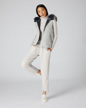 Load image into Gallery viewer, N.Peal Women&#39;s Hooded Reversible Gilet Fumo Grey

