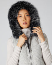Load image into Gallery viewer, N.Peal Women&#39;s Hooded Reversible Gilet Fumo Grey
