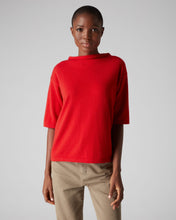 Load image into Gallery viewer, N.Peal Women&#39;s Boxy Funnel Neck Cashmere Jumper Red
