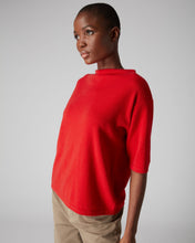 Load image into Gallery viewer, N.Peal Women&#39;s Boxy Funnel Neck Cashmere Jumper Red
