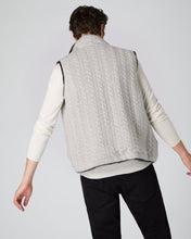 Load image into Gallery viewer, Men&#39;s Cable Fur Lined Gilet Fumo Grey + Dark Grey

