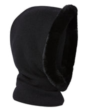 Load image into Gallery viewer, N.Peal Fur Trim Ski Hood Black Black
