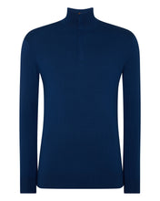 Load image into Gallery viewer, N.Peal Men&#39;s The Regent Fine Gauge Cashmere Half Zip Jumper French Blue
