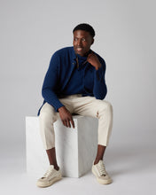 Load image into Gallery viewer, N.Peal Men&#39;s The Regent Fine Gauge Cashmere Half Zip Jumper French Blue
